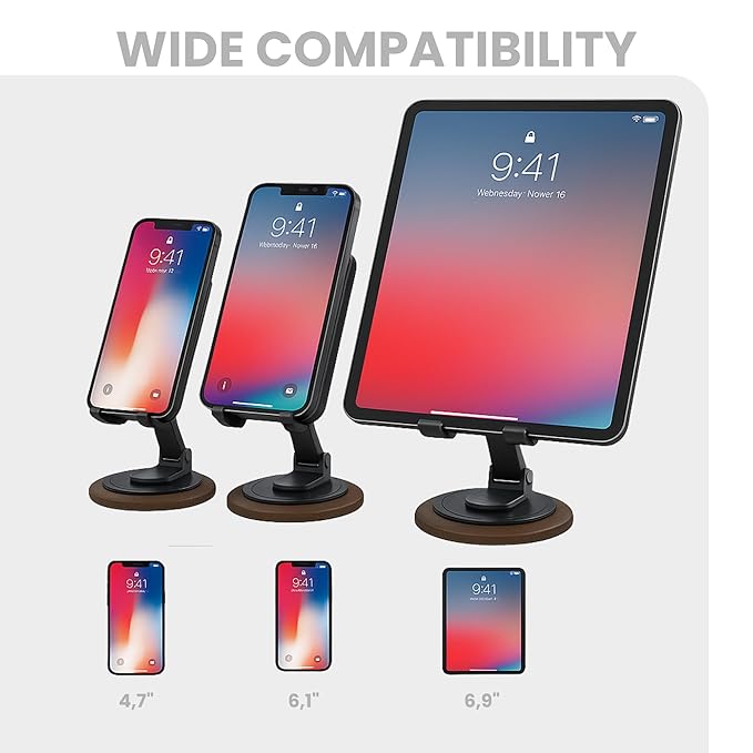 OOGE NEST 300 – Foldable 360° Rotating Mobile Stand (Black)