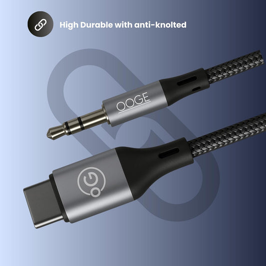 OOGE FUSE 300 – Type-C to 3.5mm Aux Cable (1m, Black)
