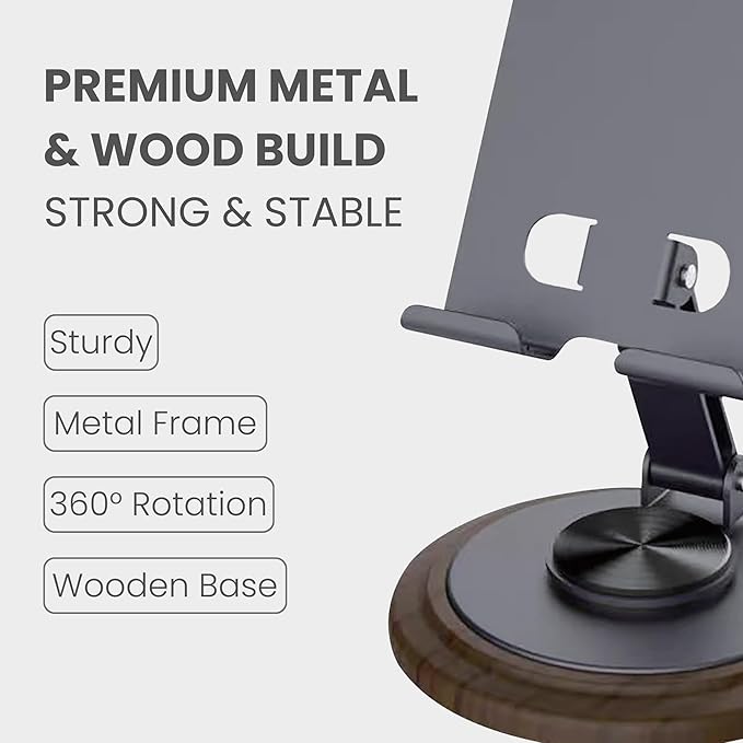 OOGE NEST 300 – Foldable 360° Rotating Mobile Stand (Black)