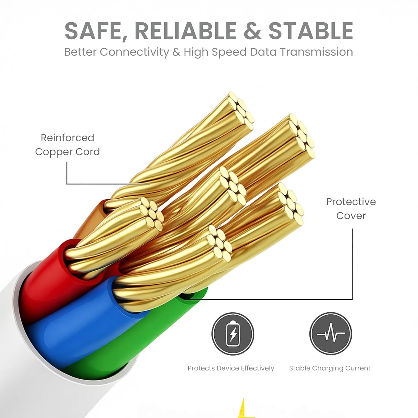 OOGE ROPE 10 – 25W USB to V8 Fast Charging Cable (1m, Tangle-Resistant)