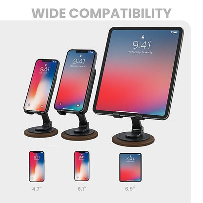 OOGE NEST 300 – Foldable 360° Rotating Mobile Stand (Black)