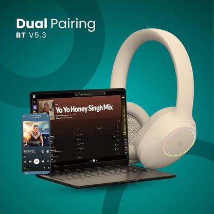 OOGE Echo 200 – Wireless Bluetooth Headphones (Beige)