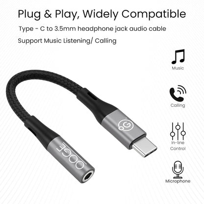 OOGE FUSE 400 – Type-C to 3.5mm Audio Adapter with DAC (Braided, Unbreakable)