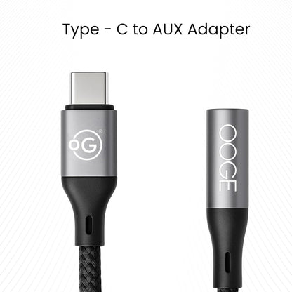 OOGE FUSE 400 – Type-C to 3.5mm Audio Adapter with DAC (Braided, Unbreakable)