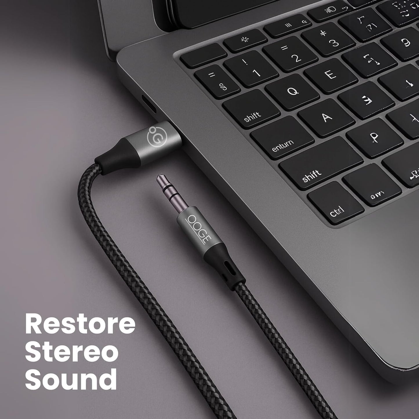 OOGE FUSE 300 – Type-C to 3.5mm Aux Cable (1m, Black)