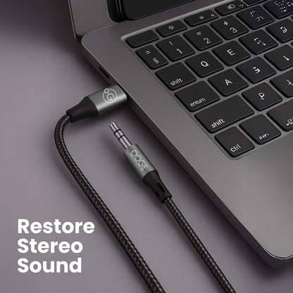 OOGE FUSE 300 – Type-C to 3.5mm Aux Cable (1m, Black)