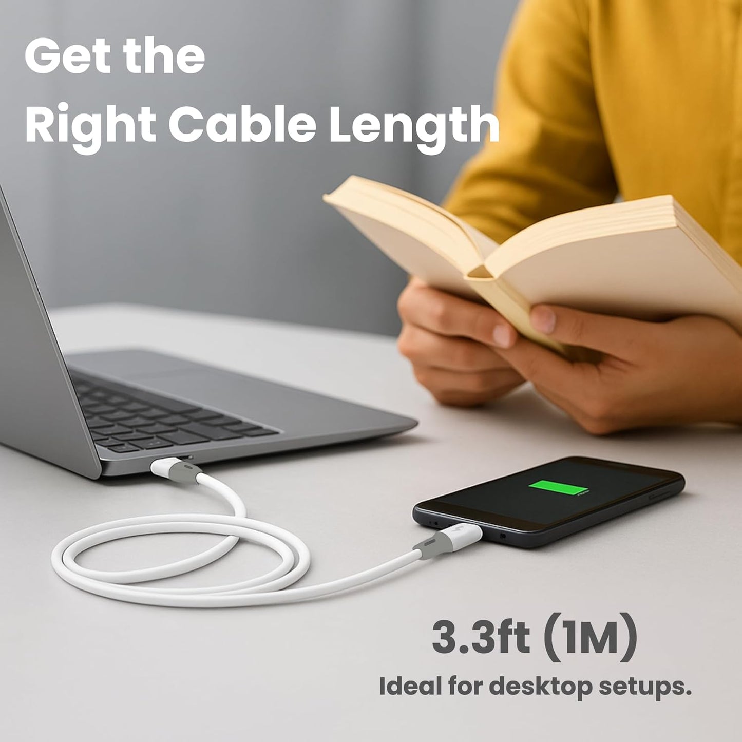 OOGE ROPE 10 – 25W USB to V8 Fast Charging Cable (1m, Tangle-Resistant)